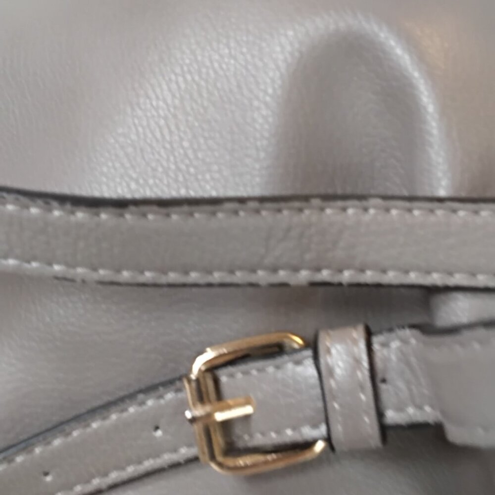 Vegan Leather/Faux Gray Pebble texture (a new day) backpack - Picture 7 of 11